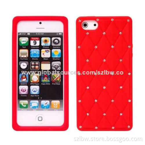 Gypsophila Diamond Encrusted Style Silicone Case for iPhone 5